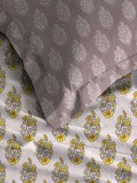 TRIDENT Marigold Soft Comfort Flat 210TC King Pure Cotton Bedsheet Set