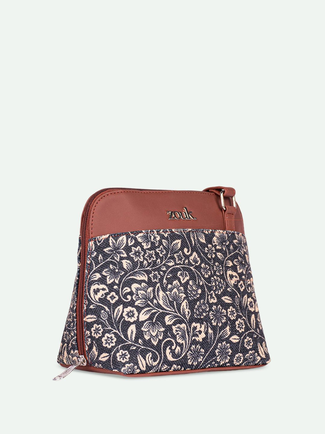 ZOUK Floral Printed Structured Sling Bag