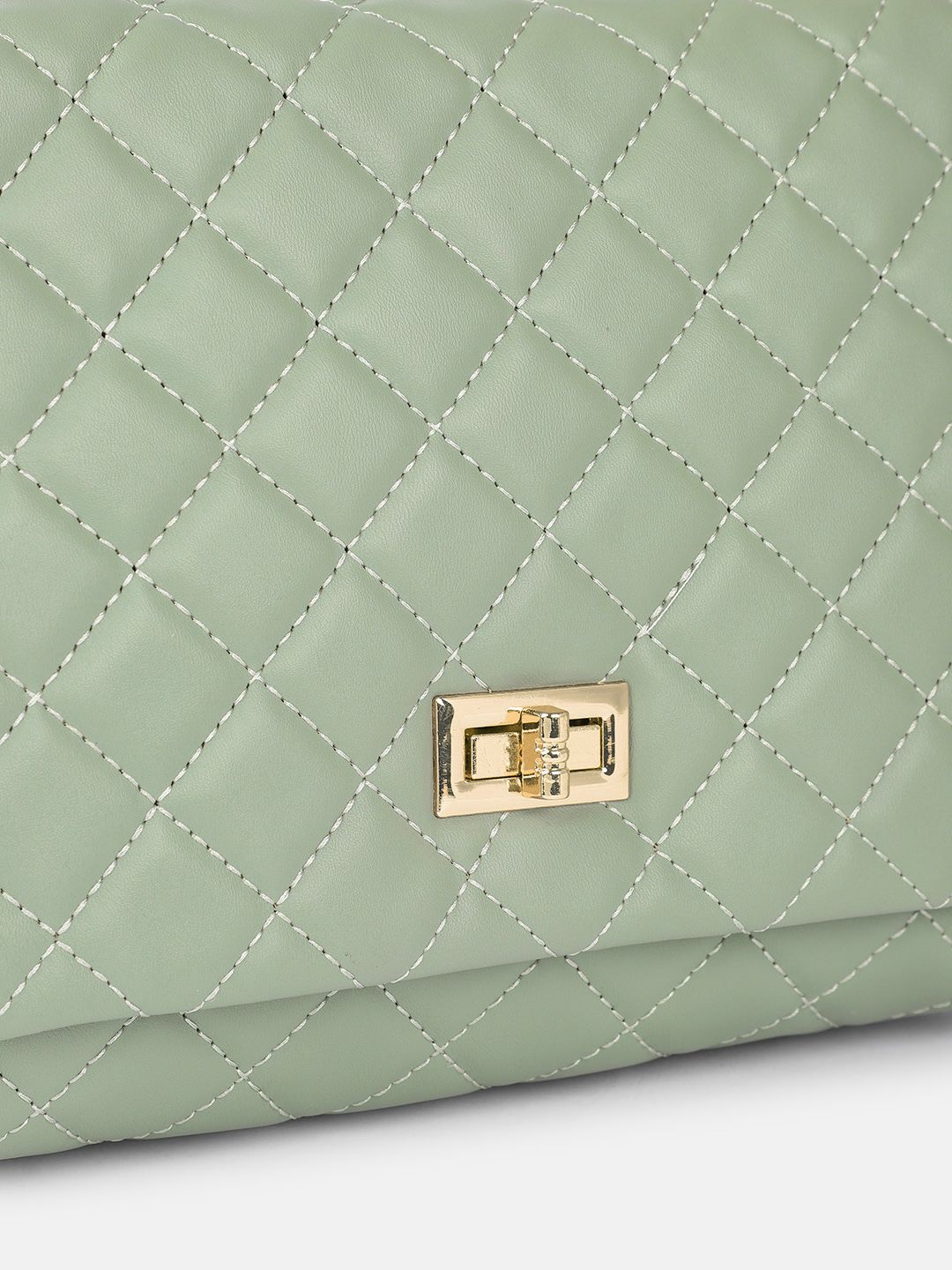 DressBerry Textured Structured Shoulder Bag with Quilted