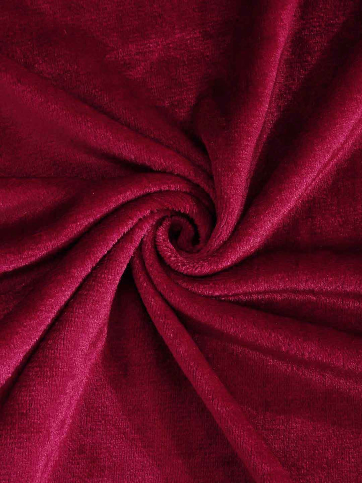 KLOTTHE Red Solid Flat 300 TC Woolen Single Fine Bedsheet with 1 Pillow Cover