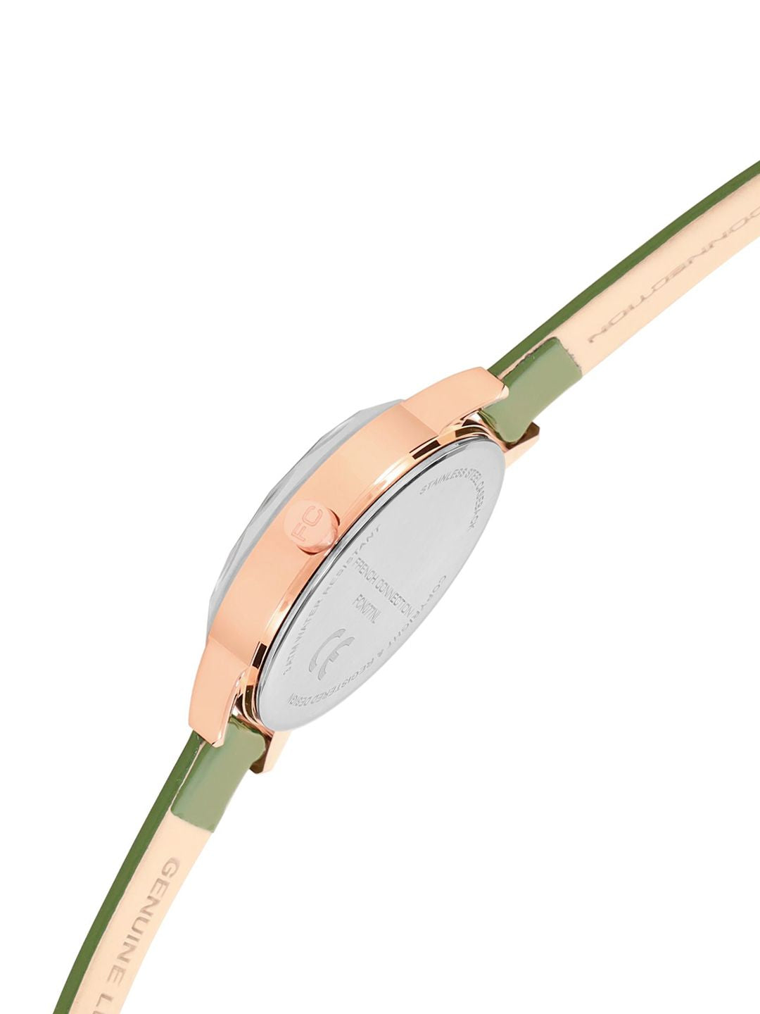 Perancis Sambungan Wanita Alloy Dial & Kulit Tali Analog Watch FCN077NL