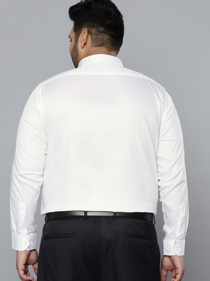 DENNISON Men White Smart Slim Fit Opaque Pure Cotton Formal Shirt