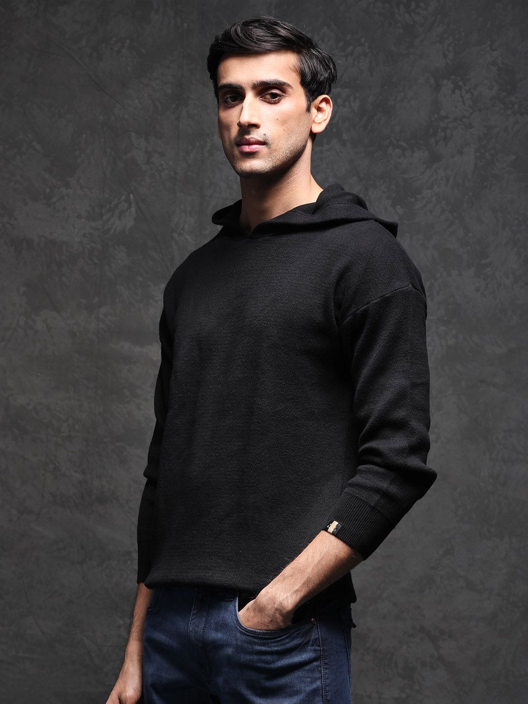 RARE RABBIT Men Zarr Slim Fit Hooded Sweatshirt