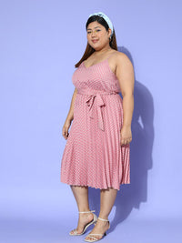 Berrylush Curve Polka Dot Print Fit & Flare Midi Dress