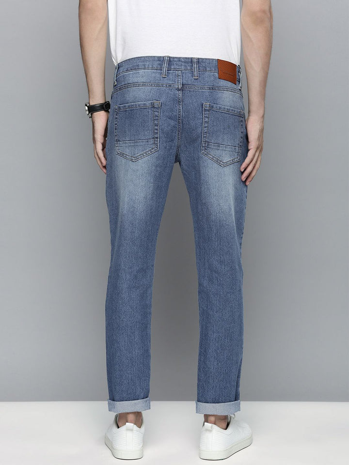 The Indian Garage Co Men Blue Slim Fit Light Fade Stretchable Jeans