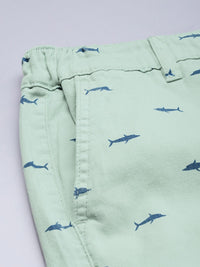 Seluar pendek Capton Chino yang dicetak oleh Green Green Green