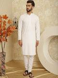 SOJANYA Ethnic Motifs Embroidered Sequinned Pure Cotton Kurta with Churidar