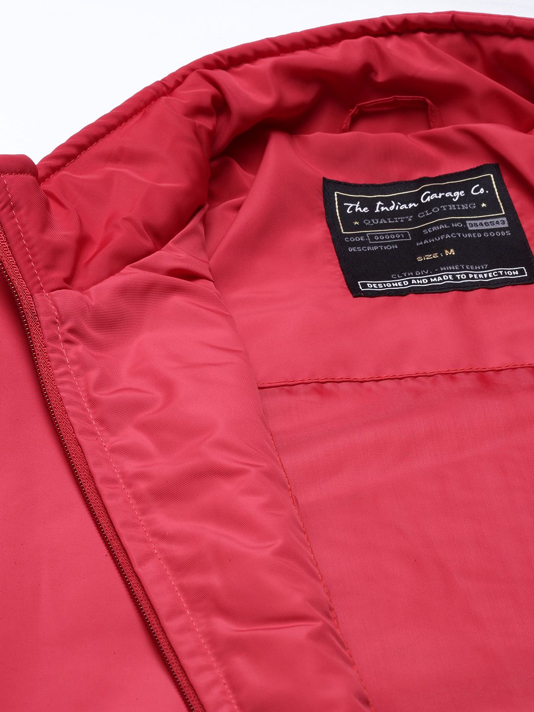 The Indian Garage Co Men Zip-Front Slim Fit Bomber Jacket