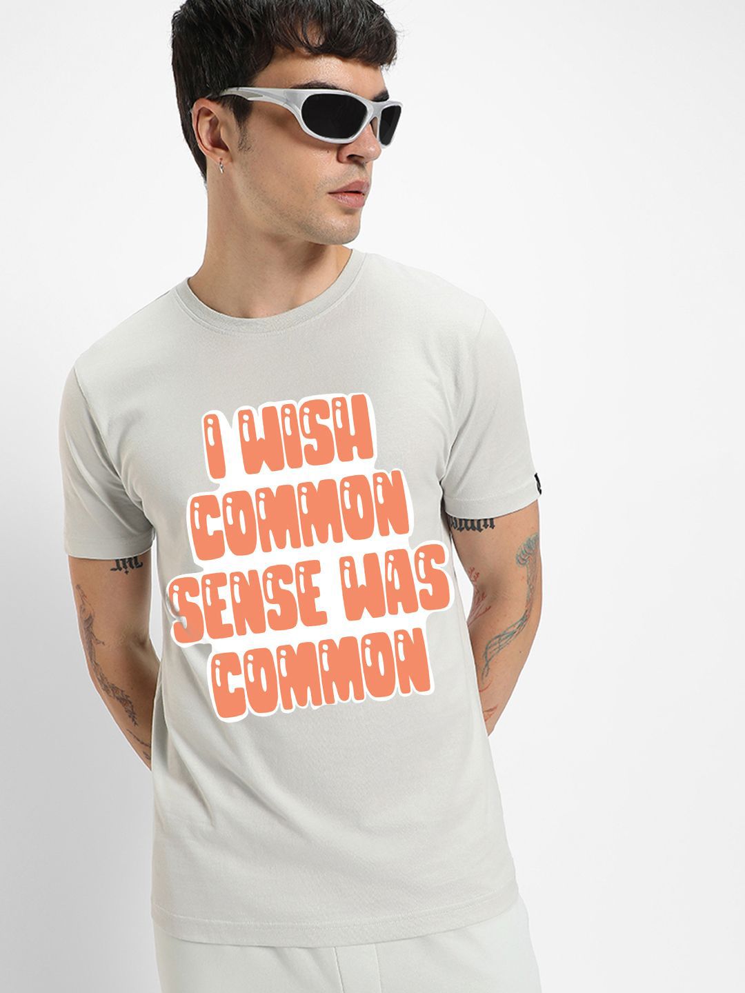 Bewakoof Men Typography Printed Round Neck Cotton T-shirt