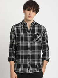 THE BEAR HOUSE Men's Checkered Slim Fit Casual Shit
