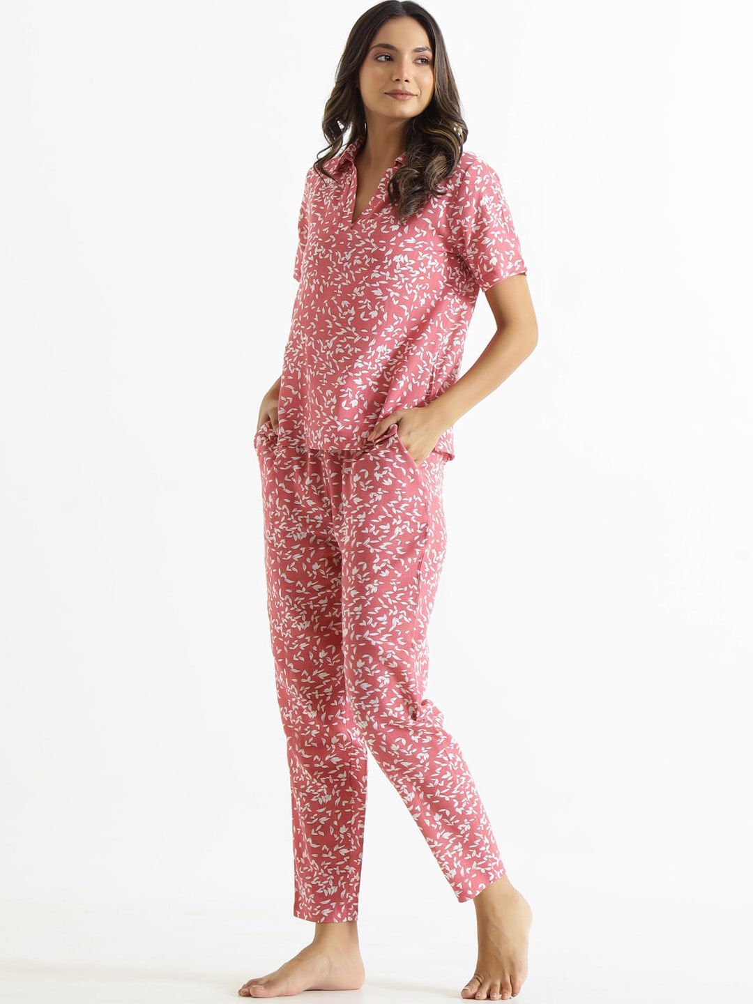 SANSKRUTIHOMES Printed Pure Cotton Night Suit