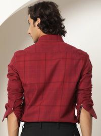 RARE RABBIT Men Gareth Checked Slim Fit Cotton Shirt