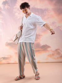 The Indian Garage Co Men Relaxed Fit Textured  Resortwear Kurta Shirt