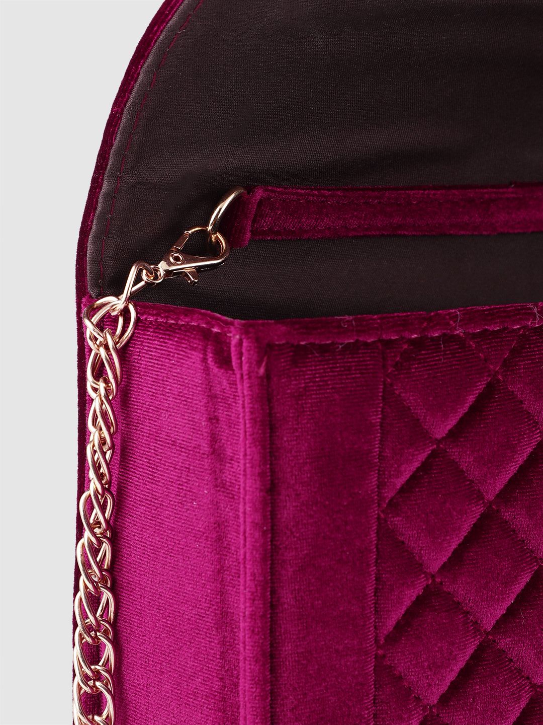 Lino Perros Magenta Quilted Velvet Satchel