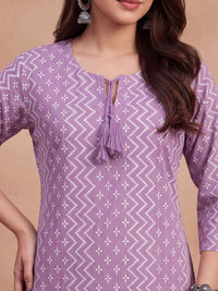 Kurta Bercetak Geometrik Rumah Wanita Chikankari