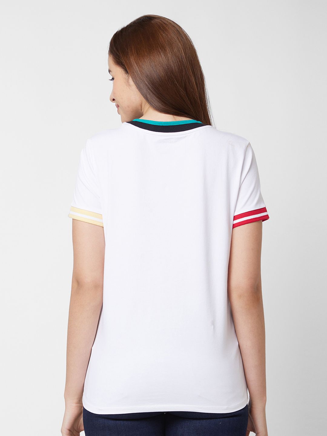 SPYKAR Women White Printed T-shirt