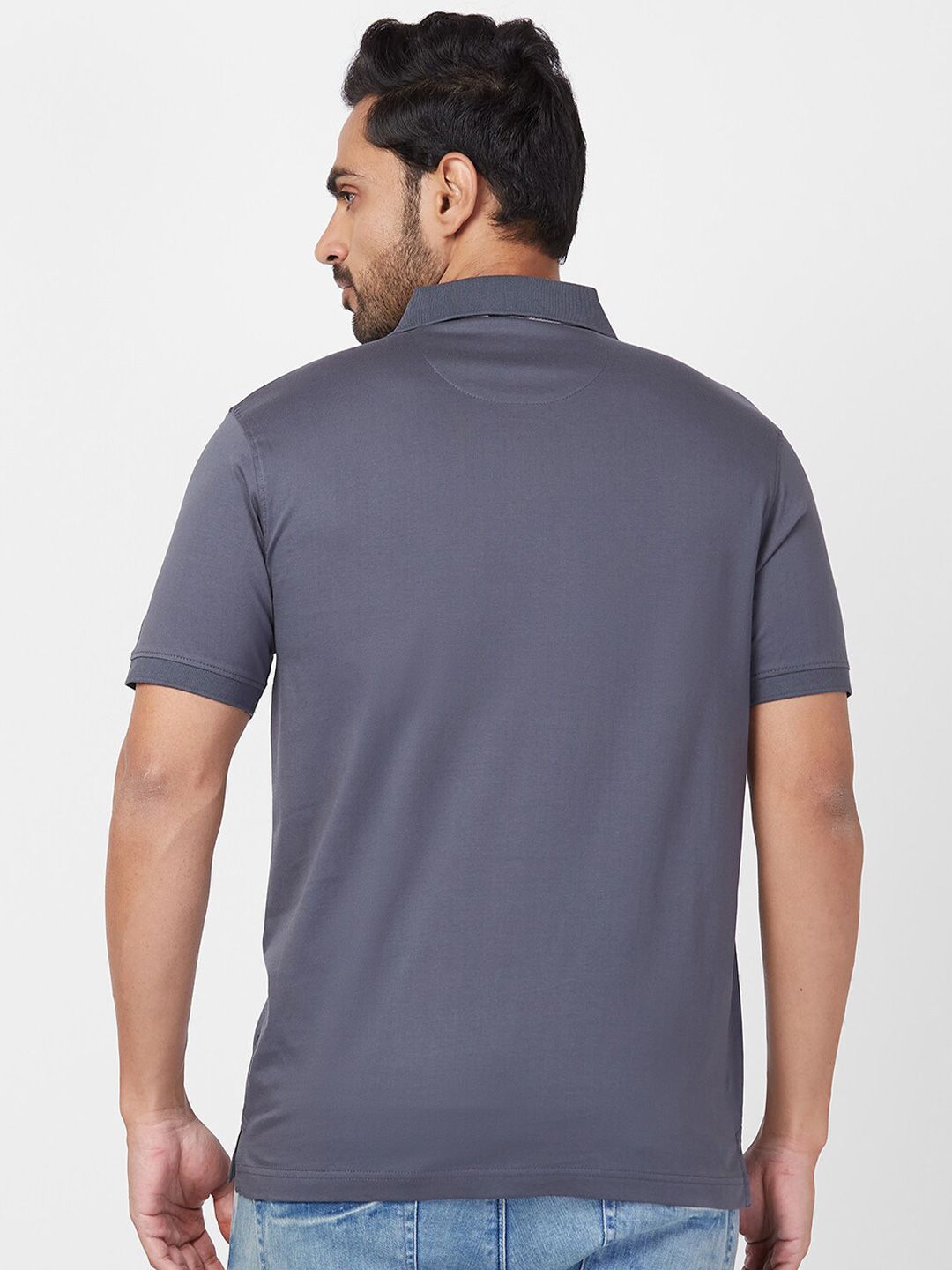 Park Avenue Floral Printed Polo Collar Pure Cotton Slim Fit T-shirt