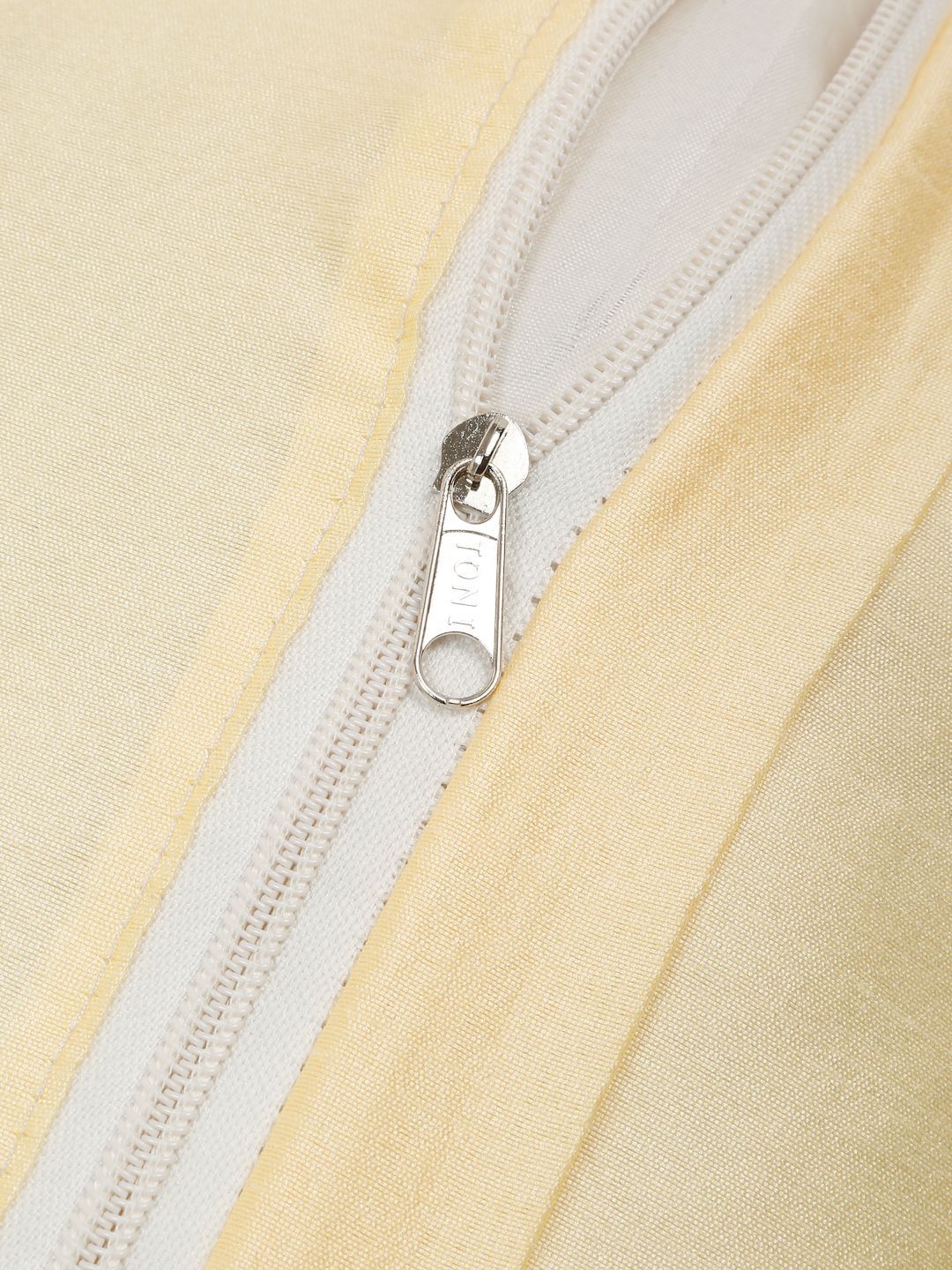 HOSTA HOMES Cream-Coloured & Yellow Set of 2 Velvet Square Cushion Covers