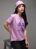 DILLINGER Women Short Sleeve Boxy Regular Printed Tshirt