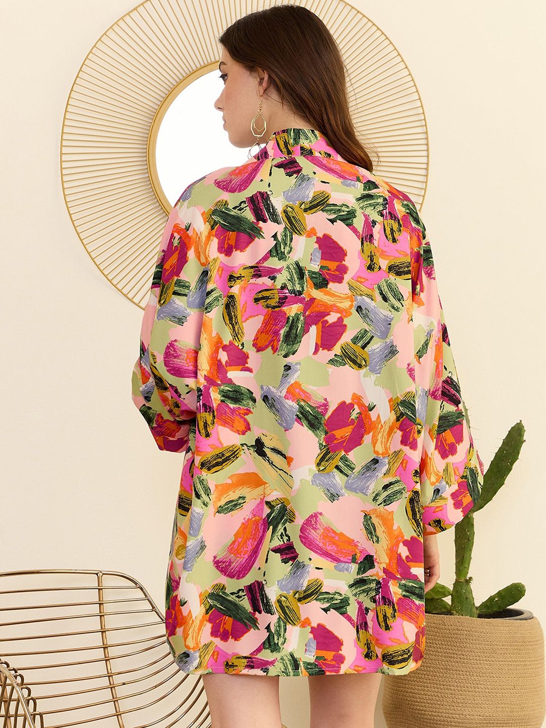 Berrylush Printed Top & Shorts With Shrug