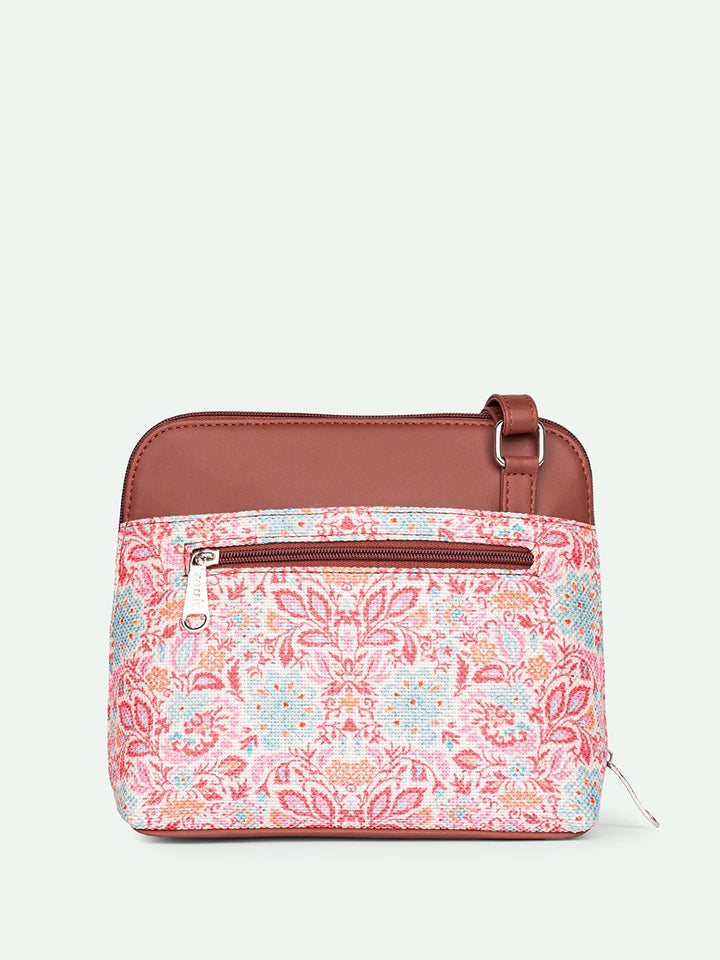 ZOUK Floral Printed Structured Sling Bag
