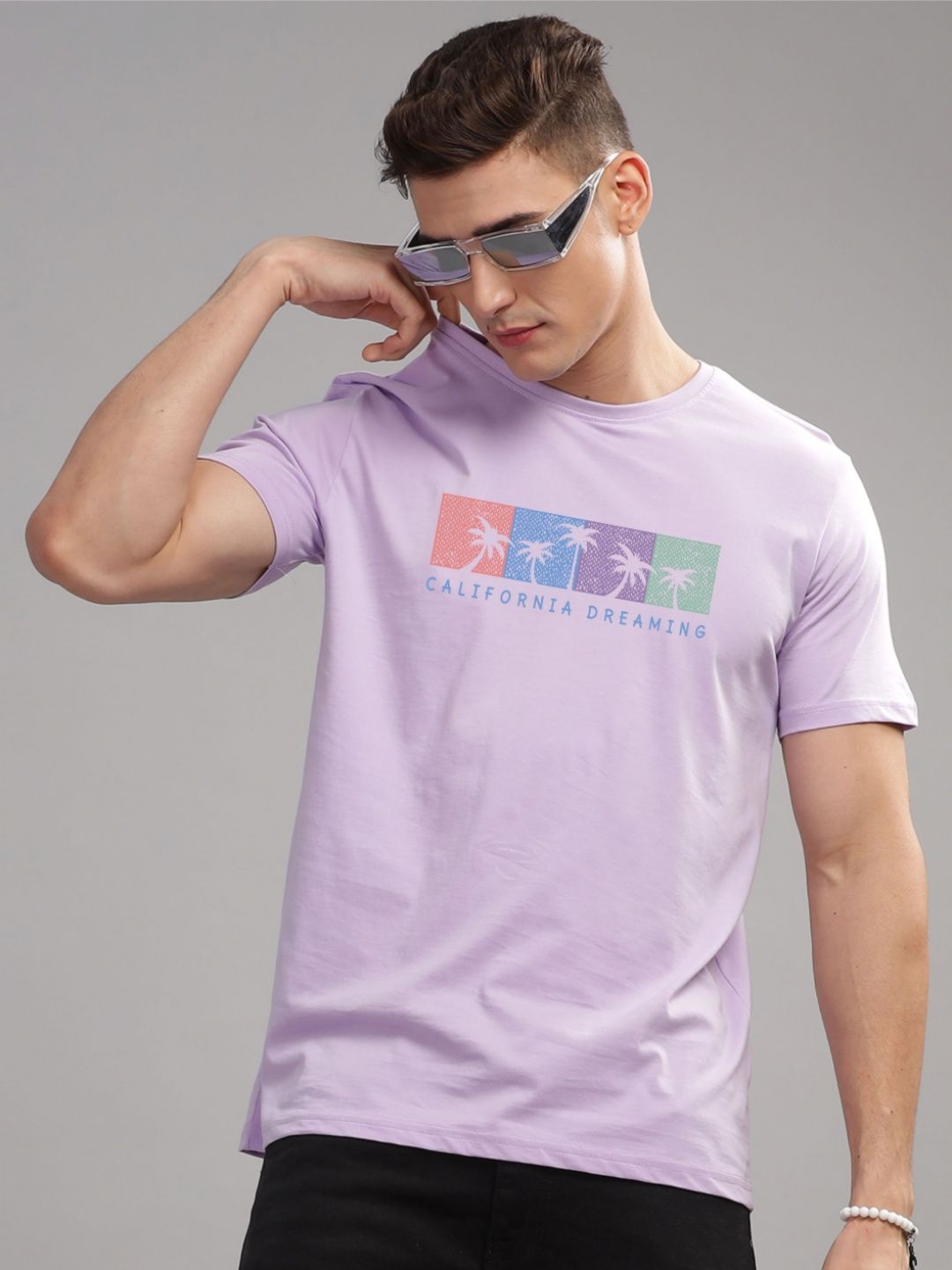 ADRO Typography Printed Round Neck Pure Cotton T-shirt