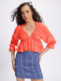 DressBerry Vibrant Vibes V-Neck Empire Top