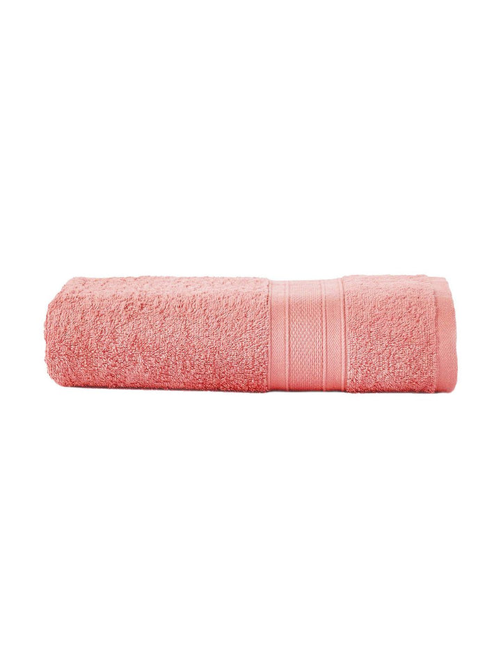 MYTRIDENT Coral Pink Solid 500 GSM Pure Cotton Soft  Plush Bath Towel