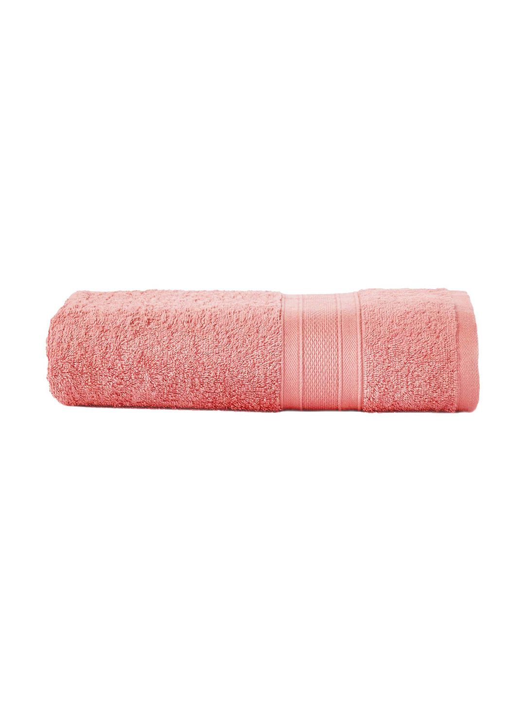 MYTRIDENT Coral Pink Solid 500 GSM Pure Cotton Soft  Plush Bath Towel