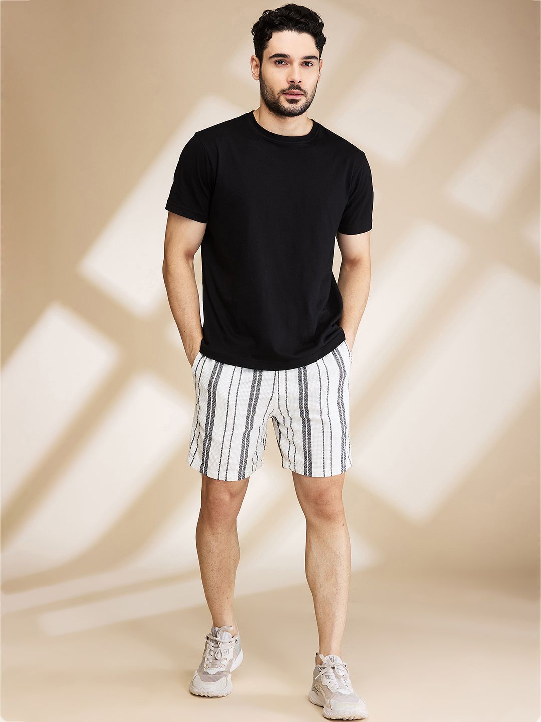 Being Human Men Striped Slim Fit Technology Shorts