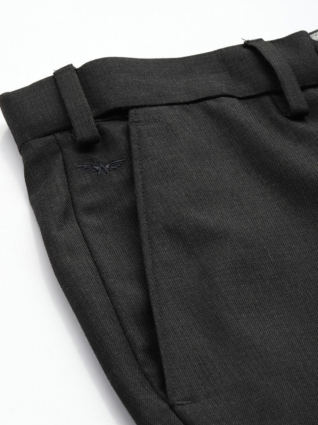 Park Avenue Men Checked Slim Fit Formal Trousers