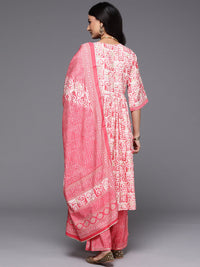 Libas Printed Pleated Gotta Patti Kurta with Palazzos & Dupatta