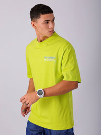 The Indian Garage Co Men Back Printed Baggy Round Neck Pure Cotton T-shirt