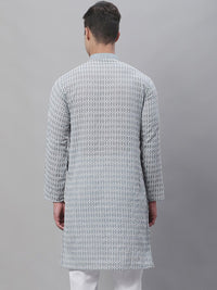 SOJANYA Thread Work Mandarin Collar Pure Cotton Kurta