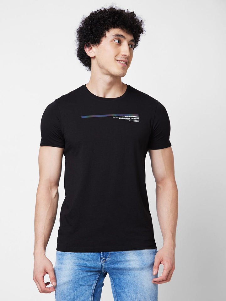 SPYKAR Typography Printed Slim Fit T-shirt