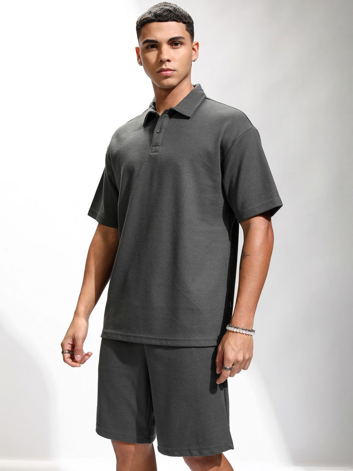 HIGHLANDER Polo Collar Relaxed-Fit T-Shirt & Shorts Co-Ords