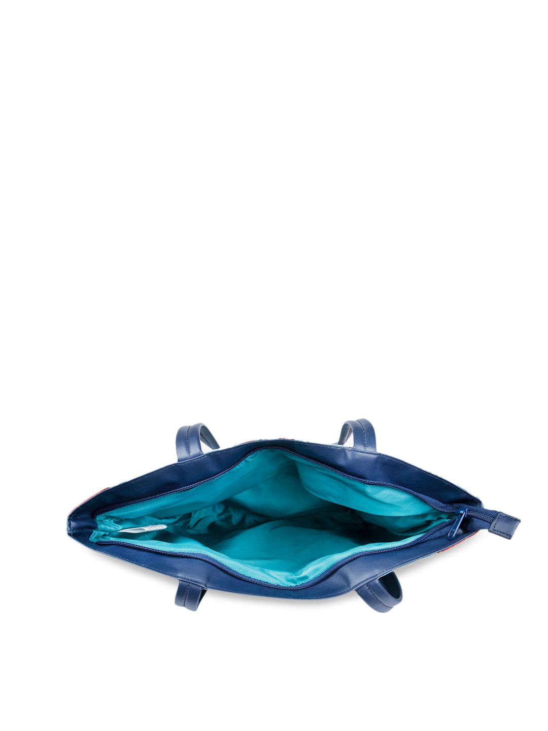 TEAL BY CHUMBAK Turquoise Blue Printed Tote Bag