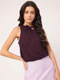 DressBerry Bowtiful Babe Applique Detail Blouson Top