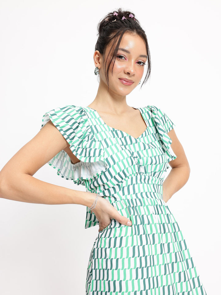 DressBerry 70s Psychedelic Shift A-Line Midi Dress