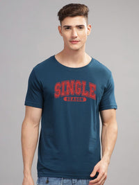 ADRO Men Typography Printed Round Neck Cotton T-shirt