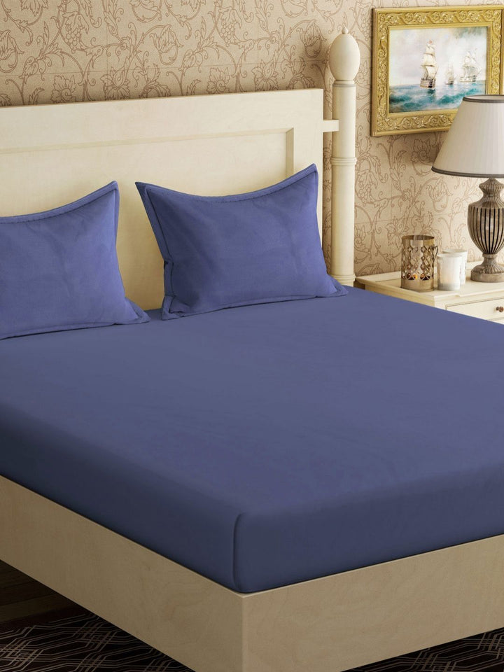 Myntra Elegant Homes Blue 300 TC Set Cadar Katil King 2.5 m x 2.25 m