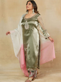 Mamicha Women Ethnic Motifs Embroidered Regular Beads and Stones Kurta with Trousers & With Dupatta