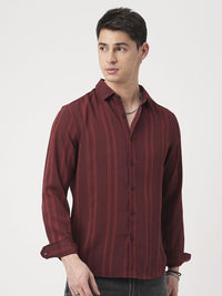 VASTRADO Men Classic Slim Fit Opaque Striped Casual Shirt