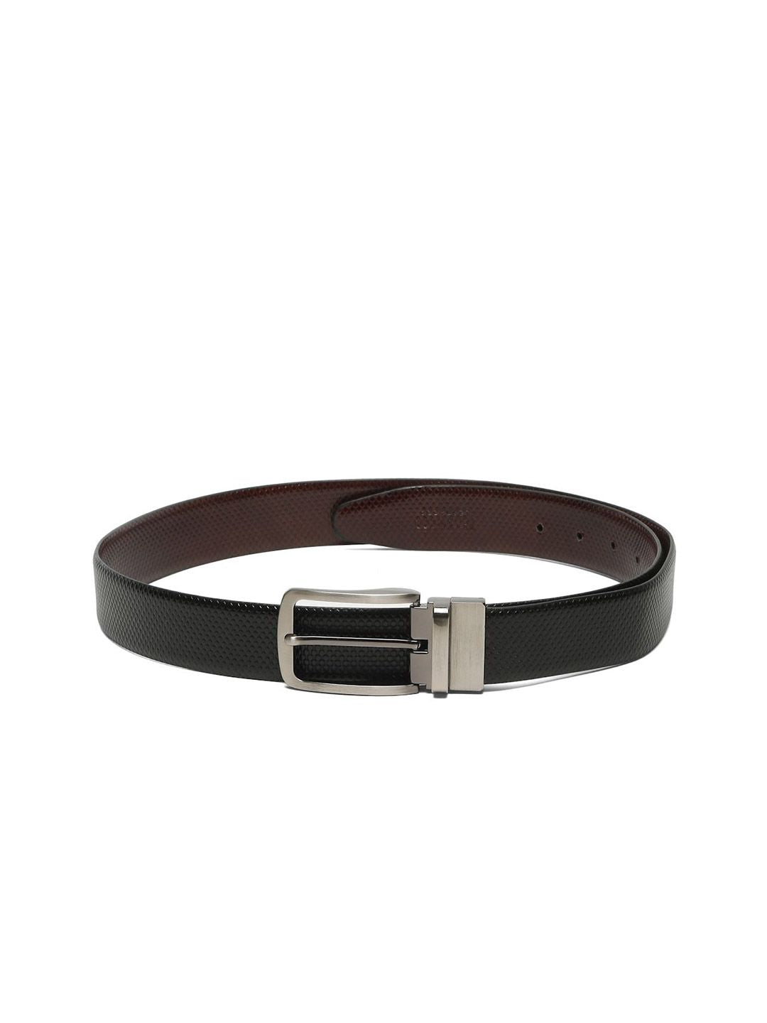 Teakwood Leathers Men Textured Leather Reversible Formal Belt