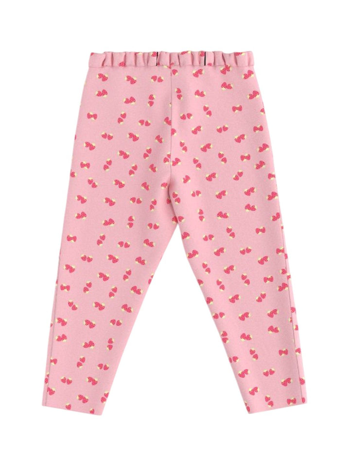 Nauti Nati Girls All-Over Strawberry Printed Cotton Ankle-Length Leggings