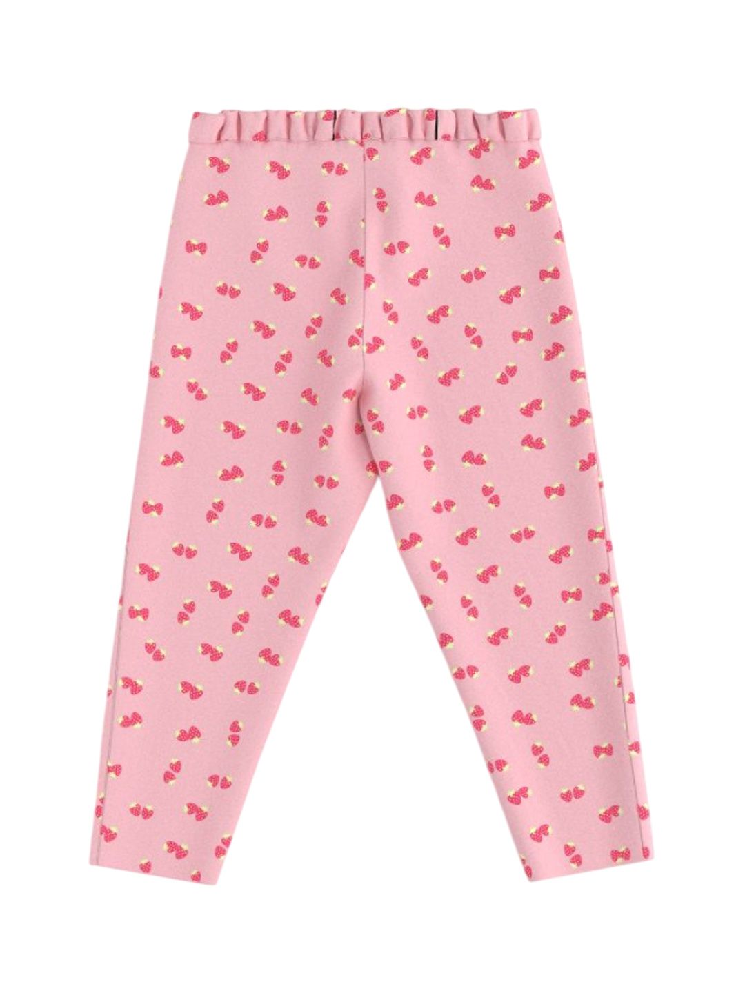 Nauti Nati Girls All-Over Strawberry Printed Cotton Ankle-Length Leggings