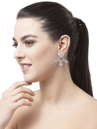 DressBerry Silver-Plated Contemporary Drop Earrings