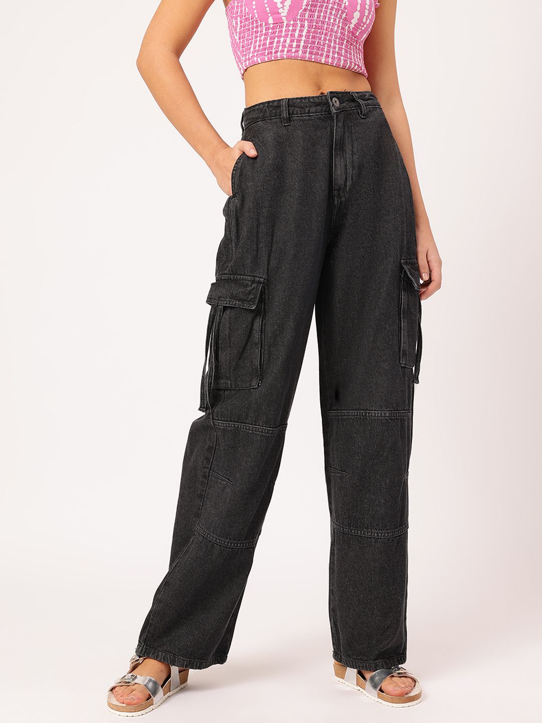DressBerry Women Utility Inspired Parachute Jeans