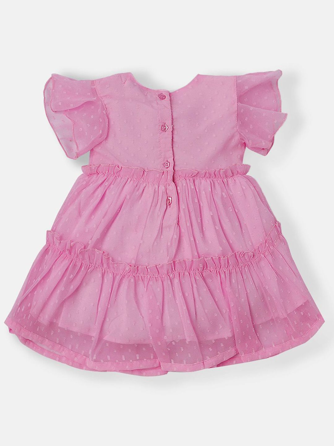 Nauti Nati Flutter Sleeve Ruffled Chiffon A-Line Dress