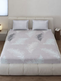 Monte Carlo Stanley Grey & White Printed 144 TC King Bedsheet Set 1.85 m x 1.95 m